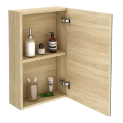 Brooklyn 450mm Natural Oak Bathroom Mirror Unit