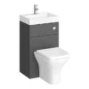 Brooklyn 500mm Gloss Grey 2-In-1 Combined Wash Basin & Toilet