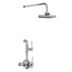 Burlington Stour Thermostatic Exposed Single Outlet Shower Valve With Fixed Shower Head