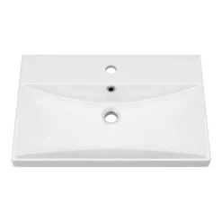 Brooklyn 600 Gloss Grey Floor Standing 2 Drawer Vanity Unit With Thin-Edge Basin -Bathroom Products Shop bfs62dggte d1