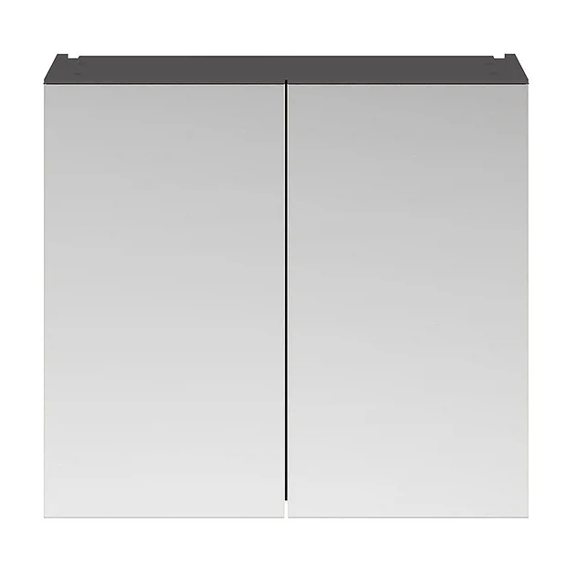 Brooklyn 800mm Gloss Grey Bathroom Mirror Cabinet - 2 Door 4 Brooklyn 800mm Gloss Grey Bathroom Mirror Cabinet - 2 Door - Image 4