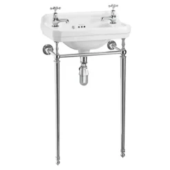 Burlington Cloakroom Slimline Toilet + Edwardian Basin Inc. Wash Stand -Bathroom Products Shop burclksetd1