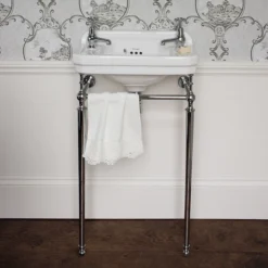 Burlington Cloakroom Slimline Toilet + Edwardian Basin Inc. Wash Stand -Bathroom Products Shop burclksetd2