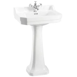 Burlington Close Coupled WC Incl. Edwardian Medium Basin & Pedestal - Various Tap Hole Options