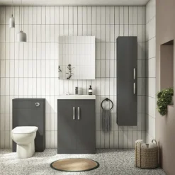 Brooklyn WC Unit With Cistern - Gloss Grey - 500mm
