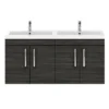 Brooklyn 1205mm Black Wall Hung 4 Door Double Basin Vanity Unit