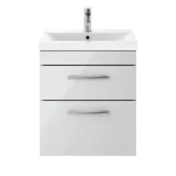 Brooklyn 500mm Grey Mist 2 Drawer Wall Hung Vanity Unit 9 Brooklyn 500mm Grey Mist 2 Drawer Wall Hung Vanity Unit -Bathroom Products Shop bwh5gm2d d3
