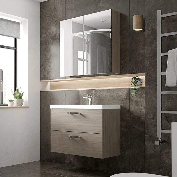 Hudson Reed Fusion 800mm Driftwood Full Depth Wall Hung 2-Drawer Unit & Basin 3 Hudson Reed Fusion 800mm Driftwood Full Depth Wall Hung 2-Drawer Unit & Basin - Image 3