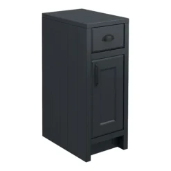 Chatsworth Traditional Graphite Double Basin Vanity + Cupboard Combination Unit With Matt Black Handles