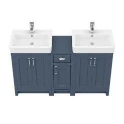 Chatsworth Traditional Blue Double Basin Vanity + Cupboard Combination Unit -Bathroom Products Shop cblu142pknd2