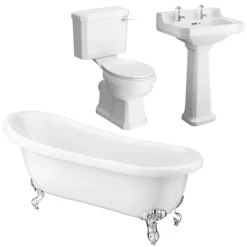Carlton Classic Roll Top Slipper Suite With Ball + Claw Feet (1710mm) -Bathroom Products Shop ccsbsbc detail1