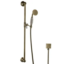 Chatsworth 1928 Antique Brass Traditional Shower W. Concealed Valve, 8" Head + Slide Rail Kit -Bathroom Products Shop ch63vabpk2 d4