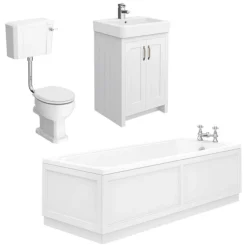 Chatsworth White Bathroom Suite Incl. 1700 X 700 Bath With Panels