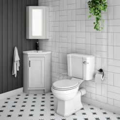 Chatsworth Corner Mirror Cabinet Grey -Bathroom Products Shop cnrmcabgry d2