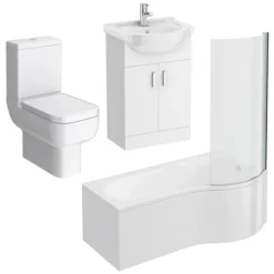 Cove P-Shaped Modern Shower Bath Suite -Bathroom Products Shop covepshapedmodernshowerbathsuitend1