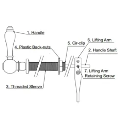 Heritage - Traditional Cistern Lever - Vintage Gold