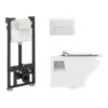 Crosswater MPRO Matt White / Kai Toilet + Concealed WC Cistern With Wall Hung Frame