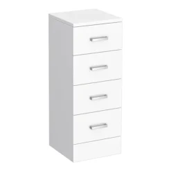 Cove White Gloss Double Basin Vanity + Drawer Combination Unit -Bathroom Products Shop cv1400pk d2