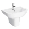 Cruze Basin + Semi Pedestal (550mm Wide - 1 Tap Hole)