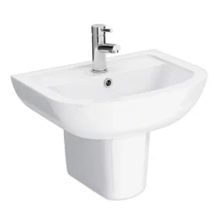 Cruze Basin + Semi Pedestal (550mm Wide - 1 Tap Hole)