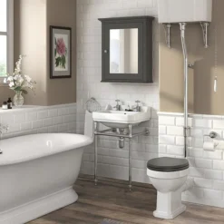 Old London Traditional Mirror Cabinet (650mm Wide - Charcoal) 8 Old London Traditional Mirror Cabinet (650mm Wide - Charcoal) -Bathroom Products Shop daf604 nd1