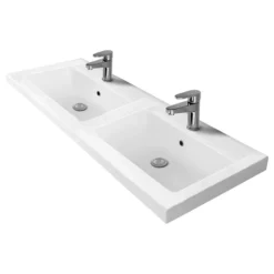 Brooklyn 1205mm Grey Mist Double Basin 4 Door Vanity Unit -Bathroom Products Shop dbfs12gm d1