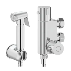 Cruze Round Douche Thermostatic Bar Valve With Shower Spray Kit Chrome -Bathroom Products Shop dbvsk l2