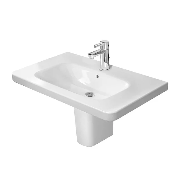 Duravit DuraStyle 800mm 1TH Washbasin + Semi Pedestal 1 Duravit DuraStyle 800mm 1TH Washbasin + Semi Pedestal