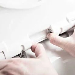 Twyford E100 Round Rimfree Wall Hung WC + Soft Close Seat -Bathroom Products Shop e17857wh d3 1