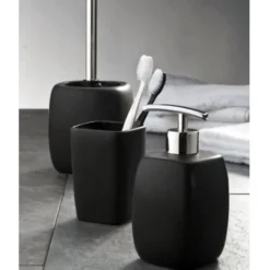 Wenko Faro Ceramic Bathroom Accessories Set - Black