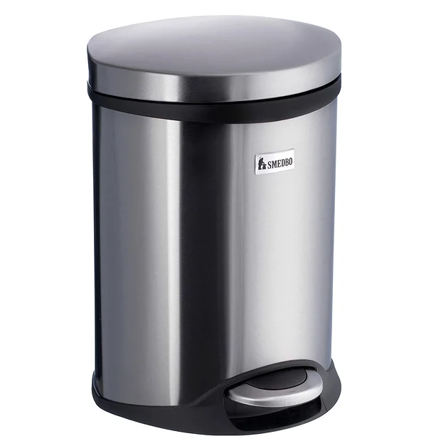 Smedbo Outline Lite 6 Litre Pedal Bin - Brushed Stainless Steel 1 Smedbo Outline Lite 6 Litre Pedal Bin - Brushed Stainless Steel
