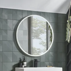 Roper Rhodes Frame 600mm LED Illuminated Round Mirror - Grey