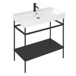 Britton Shoreditch Frame 1000mm Basin & Black Wash Stand