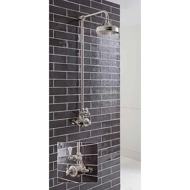 Crosswater - Belgravia Thermostatic Shower Valve With Fixed Head - Nickel 5 Crosswater - Belgravia Thermostatic Shower Valve With Fixed Head - Nickel - Image 5