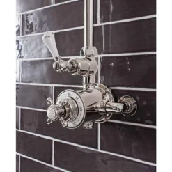 Crosswater - Belgravia Thermostatic Shower Valve With Fixed Head - Nickel 8 Crosswater - Belgravia Thermostatic Shower Valve With Fixed Head - Nickel -Bathroom Products Shop hg showern d3