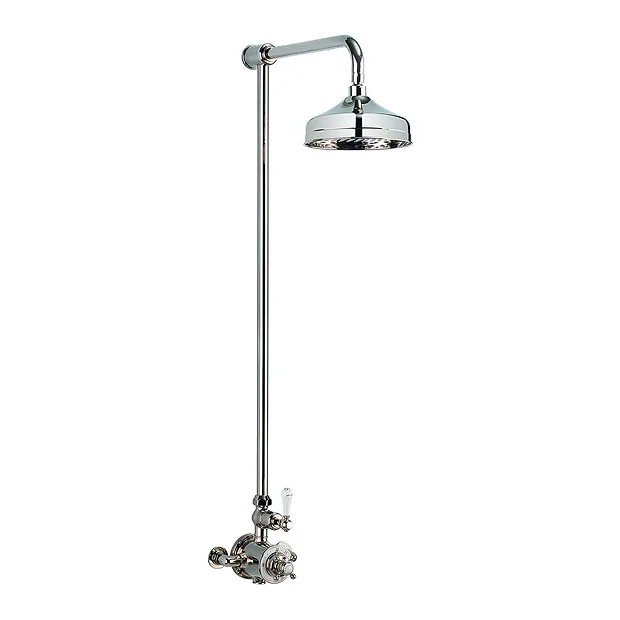 Crosswater - Belgravia Thermostatic Shower Valve With Fixed Head - Nickel 2 Crosswater - Belgravia Thermostatic Shower Valve With Fixed Head - Nickel - Image 2