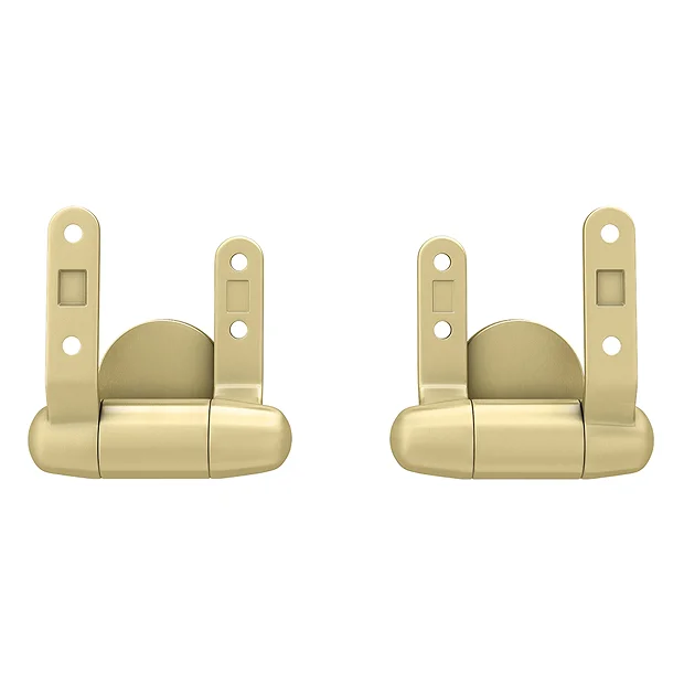 Toreno Wooden Toilet Seat Hinge Pack Brushed Brass 2 Toreno Wooden Toilet Seat Hinge Pack Brushed Brass - Image 2