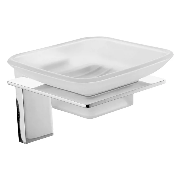 Holly Modern Square Soap Dish & Holder - Chrome 2 Holly Modern Square Soap Dish & Holder - Chrome - Image 2