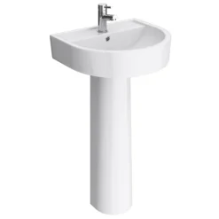 Hudson Reed Luna 1TH Basin + Full Pedestal -Bathroom Products Shop hudsonreedlunabasinfullpedestal d1