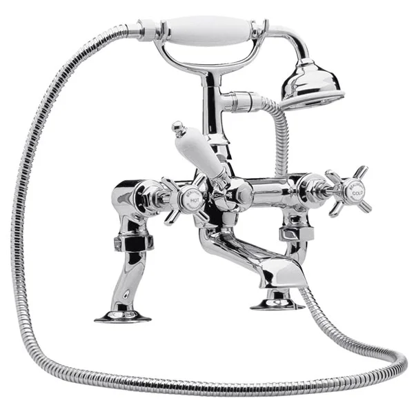 Nuie Luxury Beaumont 3/4 Inch Cranked Bath Shower Mixer - Chrome 1 Nuie Luxury Beaumont 3/4 Inch Cranked Bath Shower Mixer - Chrome