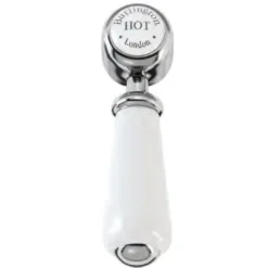 Burlington Kensington Bridge Curved Spout Basin Mixer (230mm Centers) W Invisible Overflow -Bathroom Products Shop kensington n