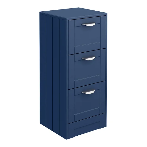Keswick Blue 350mm Traditional 3 Drawer Storage Unit 2 Keswick Blue 350mm Traditional 3 Drawer Storage Unit - Image 2