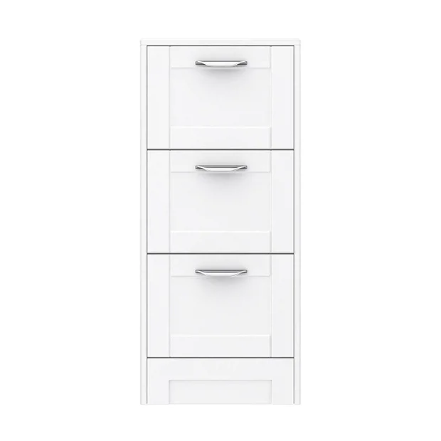 Keswick White 350mm Traditional 3 Drawer Storage Unit 3 Keswick White 350mm Traditional 3 Drawer Storage Unit - Image 3