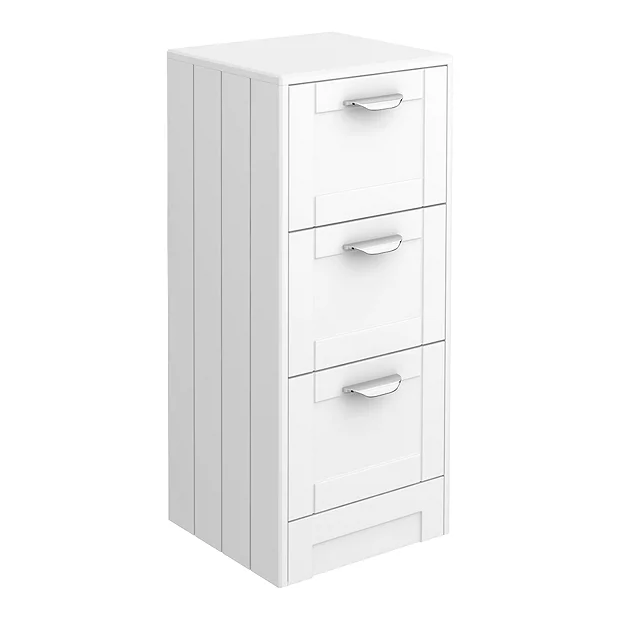 Keswick White 350mm Traditional 3 Drawer Storage Unit 2 Keswick White 350mm Traditional 3 Drawer Storage Unit - Image 2