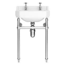 Keswick Traditional 560mm Basin & Chrome Wash Stand -Bathroom Products Shop keswicktraditionalbasinchromewashstand560mmwidenewdetail1