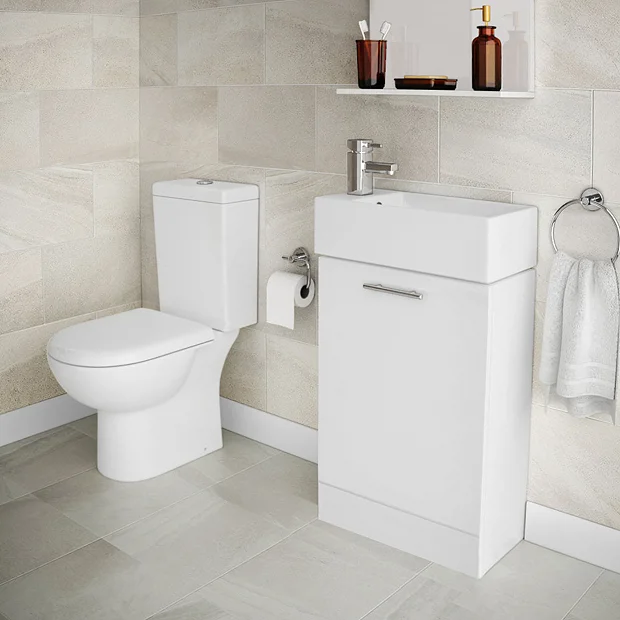 Knedlington Short Projection Toilet With 480mm Cabinet + Basin Set 2 Knedlington Short Projection Toilet With 480mm Cabinet + Basin Set - Image 2