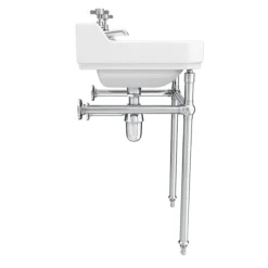 Keswick Traditional 560mm Basin & Chrome Wash Stand -Bathroom Products Shop kt561thw d3