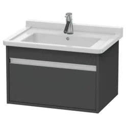 Duravit Ketho 800mm 1-Drawer Wall Mounted Vanity Unit With Starck 3 Basin - Graphite Matt