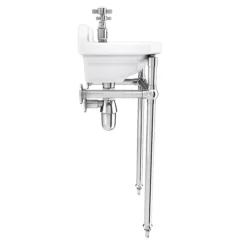 Keswick Traditional 515mm Cloakroom Basin 2TH & Chrome Wash Stand -Bathroom Products Shop ktcb2thw d4