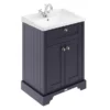 Old London 600mm 2-Door Cabinet & Basin - Twilight Blue